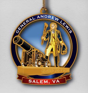 Here's an alt tag for the image: General Andrew Lewis Salem, VA ornament