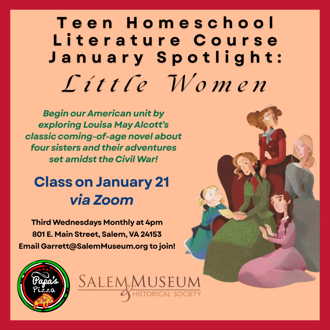 Little Women Teen Homeschool Lit Course 2025-2026 Square Flyer