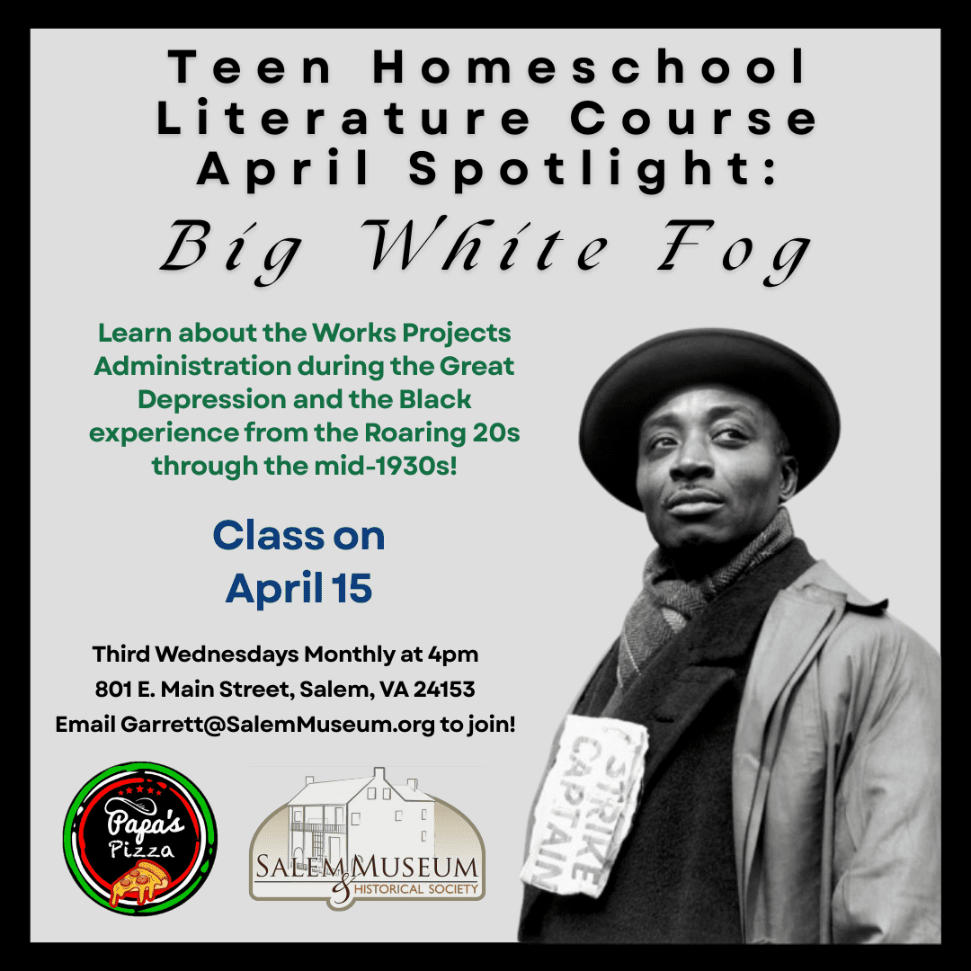 Big White Fog Teen Homeschool Lit Course 2025-2026 Square Flyer