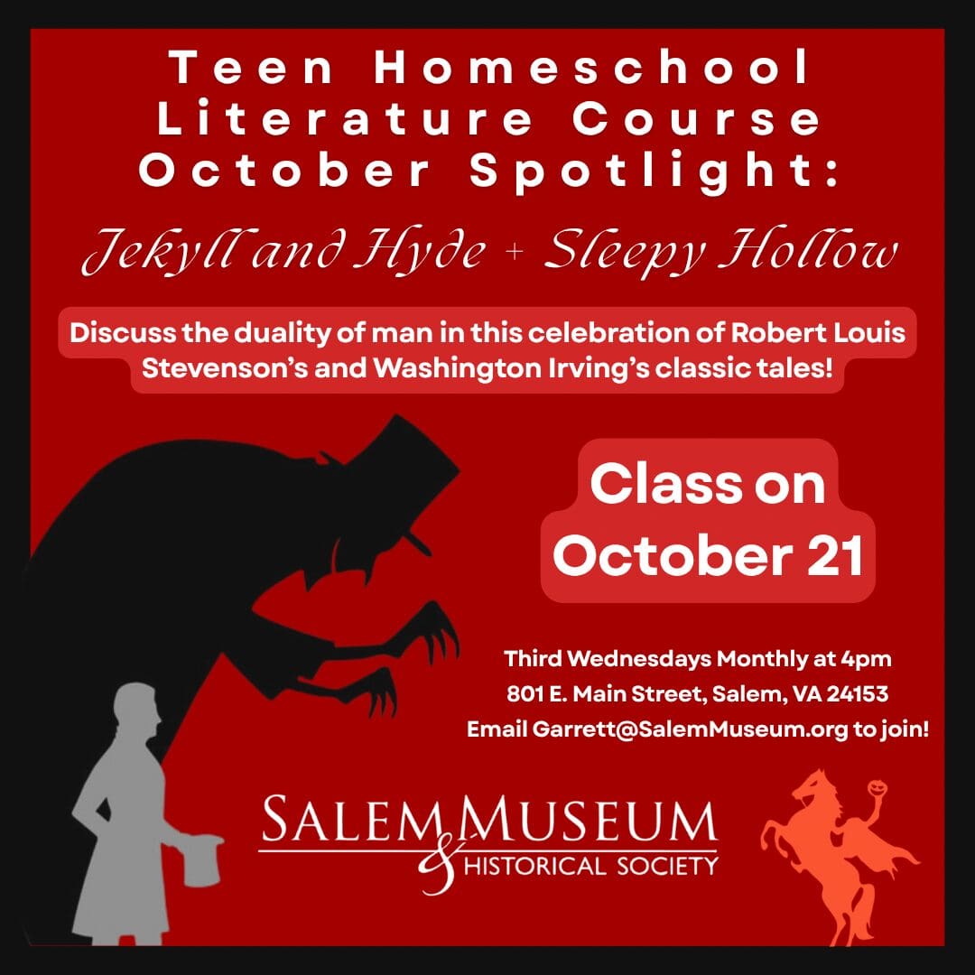 Jekyll and Hyde plus Sleepy Hollow Teen Homeschool Lit Course 2026-2027 Square Flyer